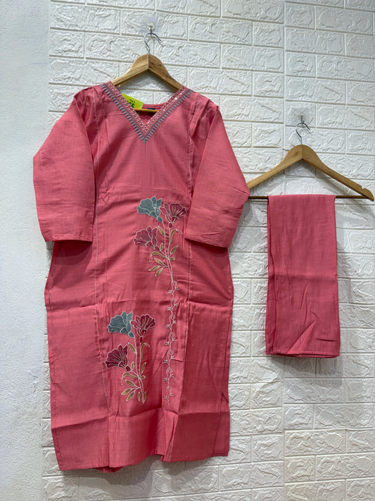 Rose Vatican Embroidery Work 2 Piece Cord Set