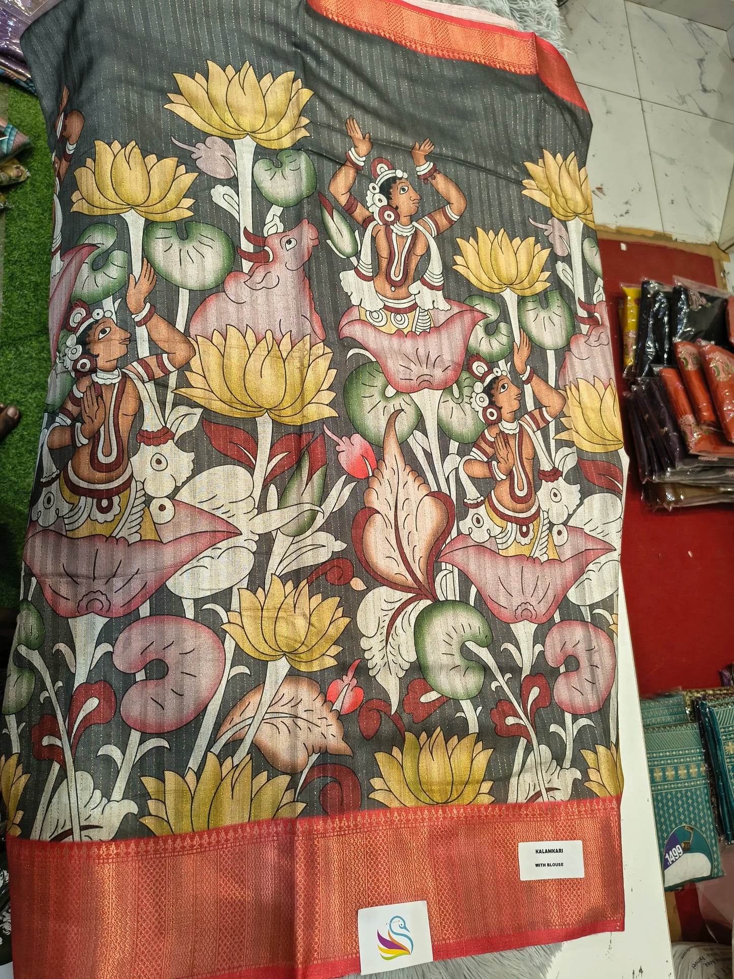 Jute Semi Pen Kalamkari Sarees