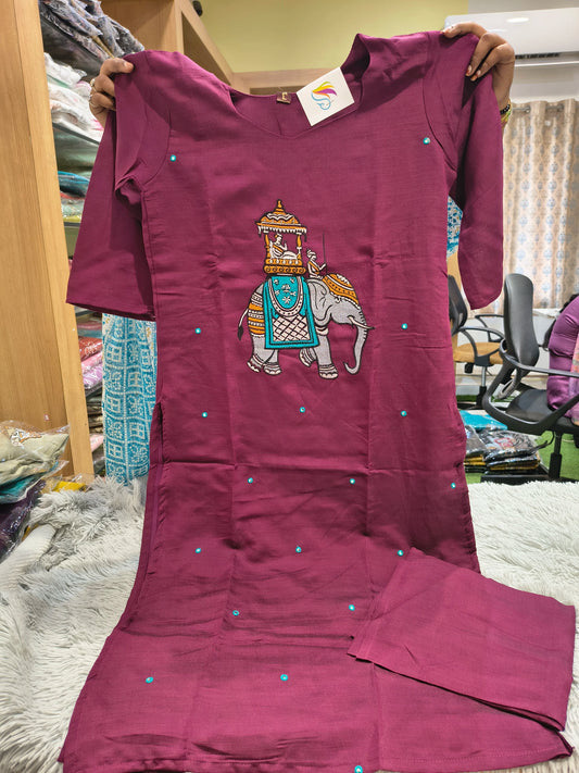 Temple with elephant thread work cord sets