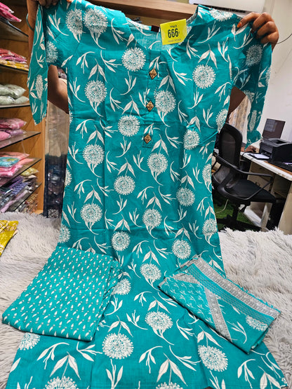 Cotton Printed Kurti Set