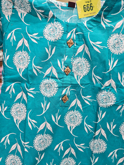 Cotton Printed Kurti Set
