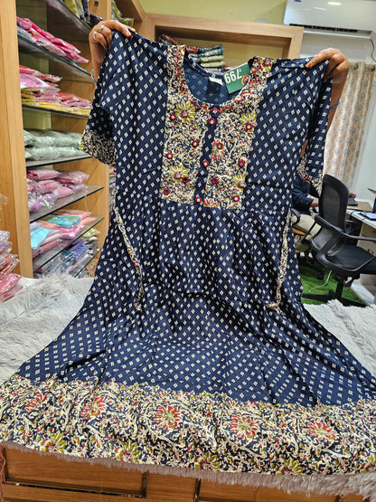 Kalamkari Kurti Reon Printed