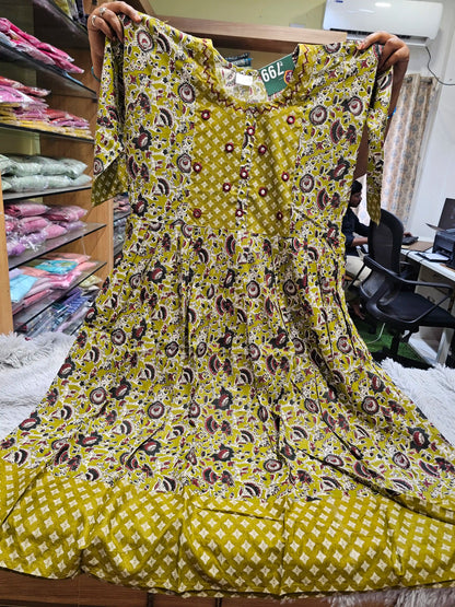 Kalamkari Kurti Reon Printed
