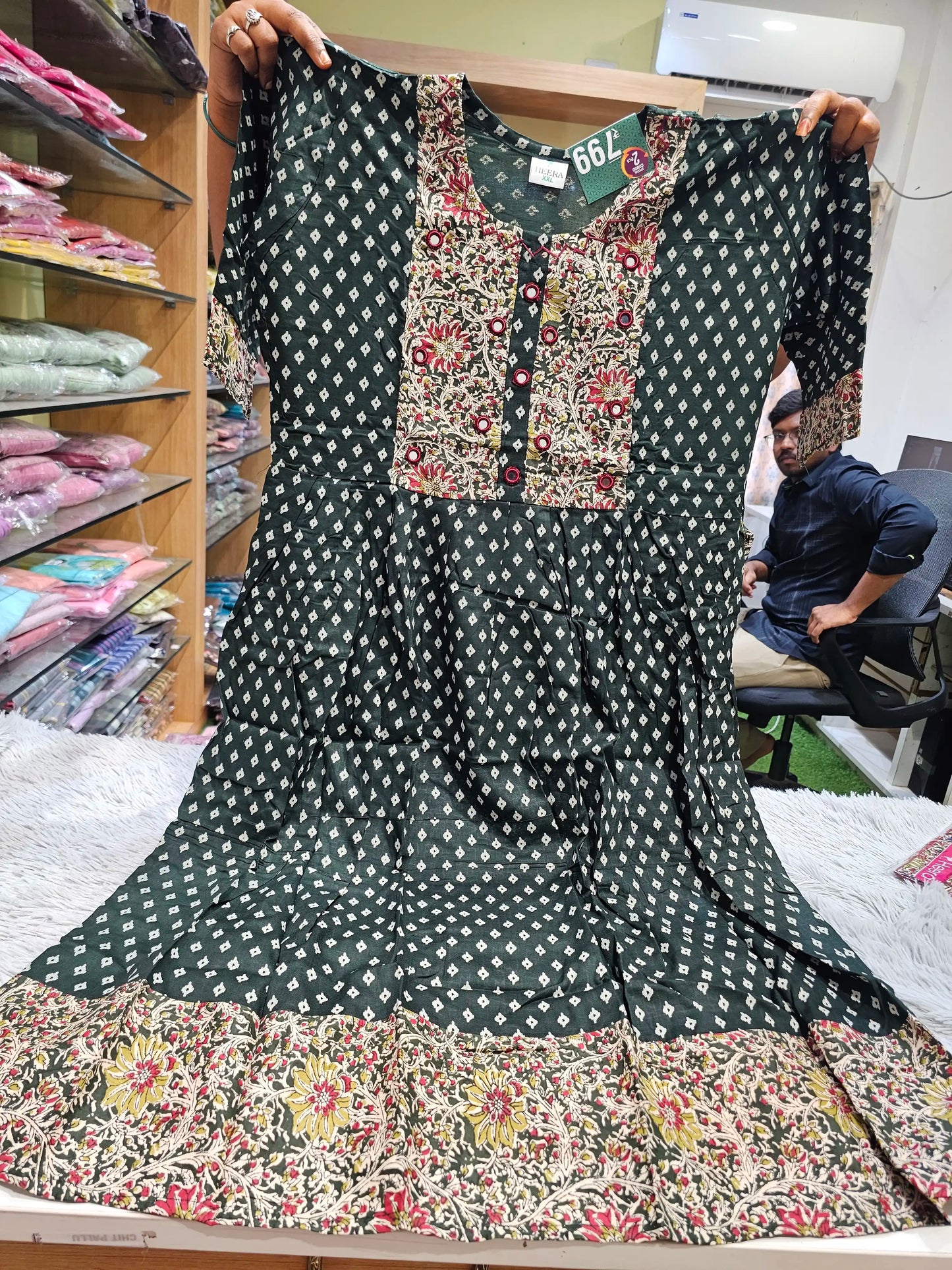 Kalamkari Kurti Reon Printed