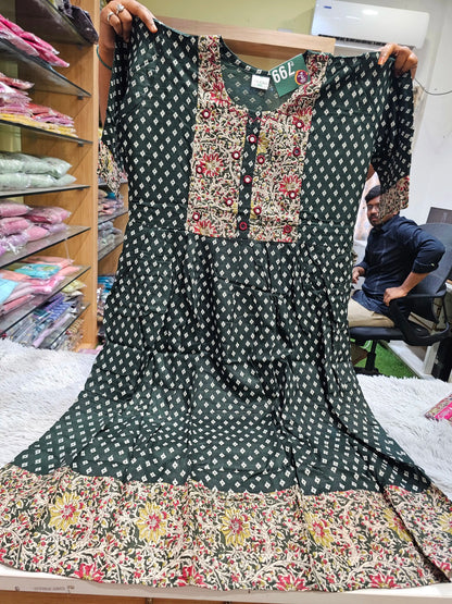 Kalamkari Kurti Reon Printed