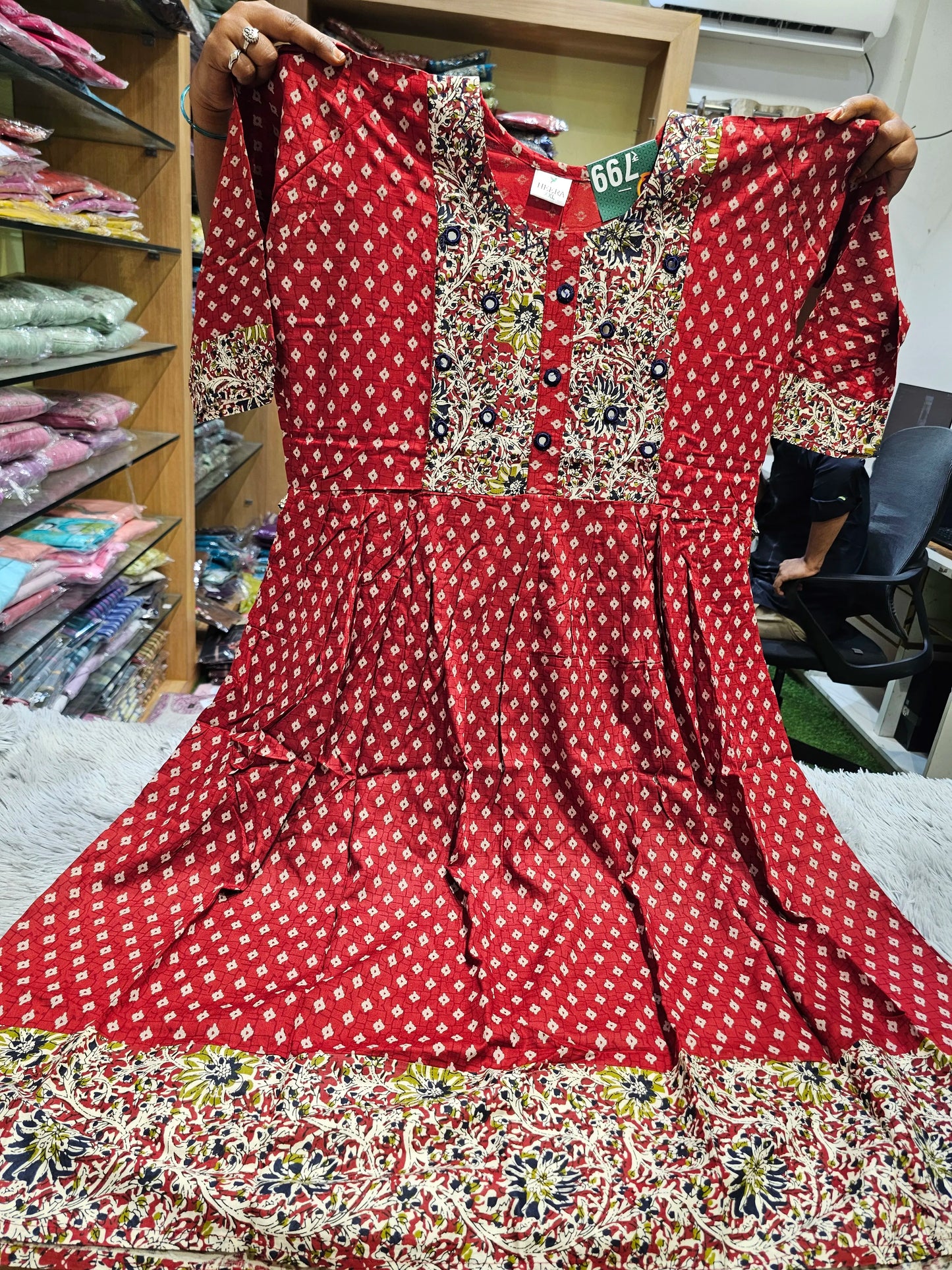 Kalamkari Kurti Reon Printed