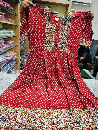 Kalamkari Kurti Reon Printed