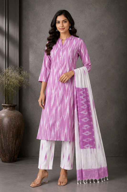 Lenin Ikkat Kurti Set
