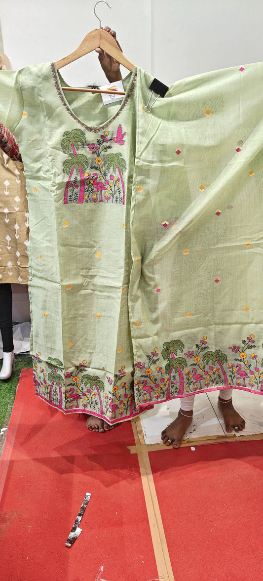 Jamdhani Cotton Kurti Set – 3 Piece Outfit