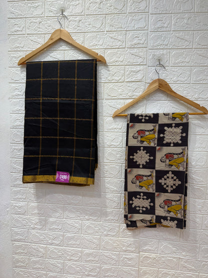 Mangalgiri Sarees With Kalamkari Blouses