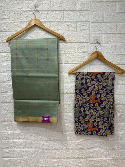 Mangalgiri Sarees With Kalamkari Blouses