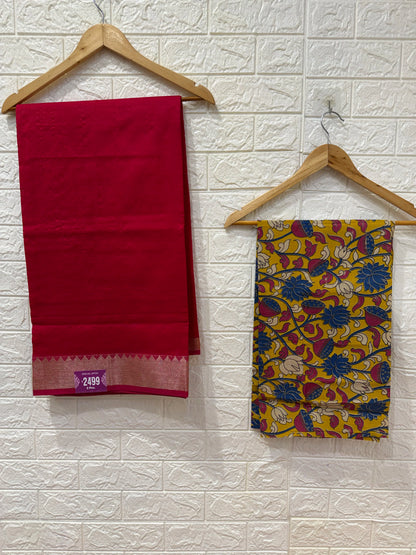 Mangalgiri Sarees With Kalamkari Blouses
