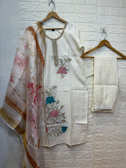 ROMAN SILK HAND WORK 3 PIECE SET