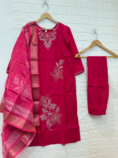 ROMAN SILK HAND WORK 3 PIECE SET