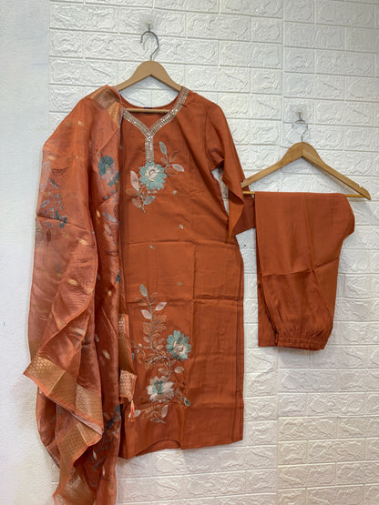 ROMAN SILK HAND WORK 3 PIECE SET