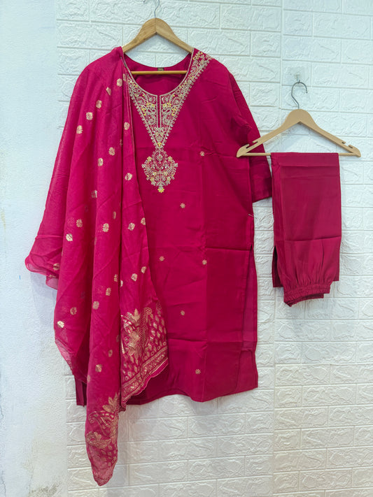 Roman Silk Thread Work & Embroidery 3 Pieces Set