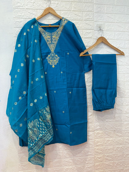 Roman Silk Thread Work & Embroidery 3 Pieces Set