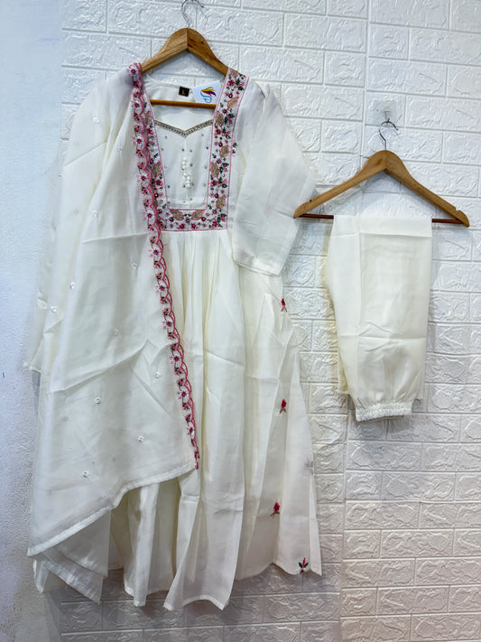 Mul Chanderi Partywear 3 pieces Set
