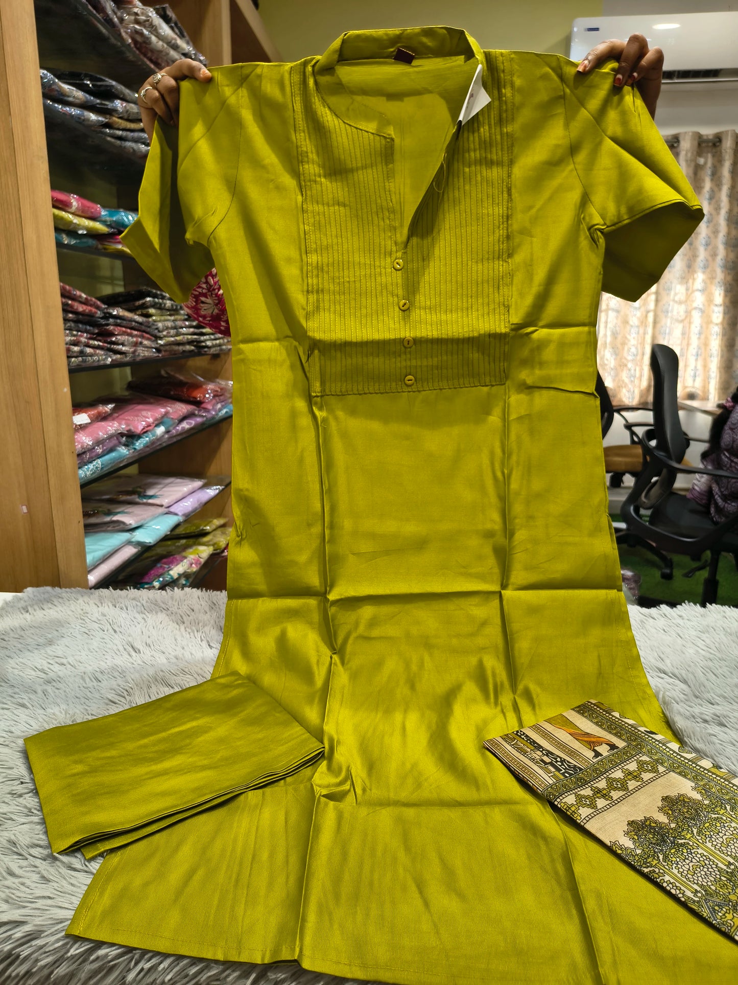 Office Wear Gadwal Kurti Set