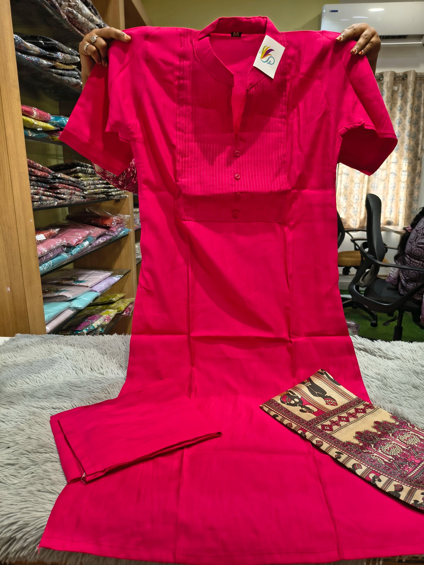 Office Wear Gadwal Kurti Set