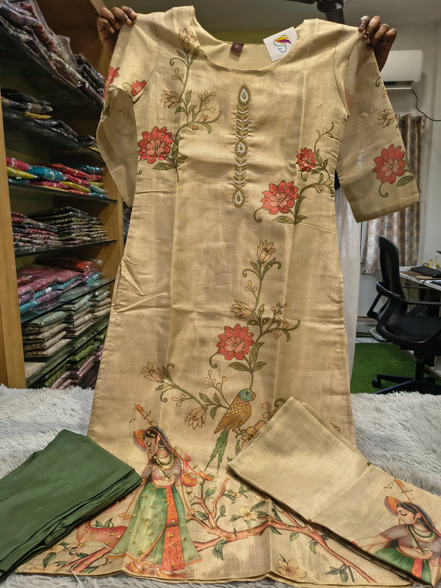 Love Shimmer Fabric Kurti Set