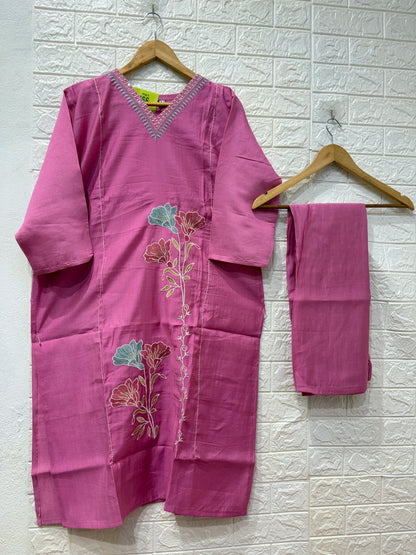 Rose Vatican Embroidery Work 2 Piece Cord Set