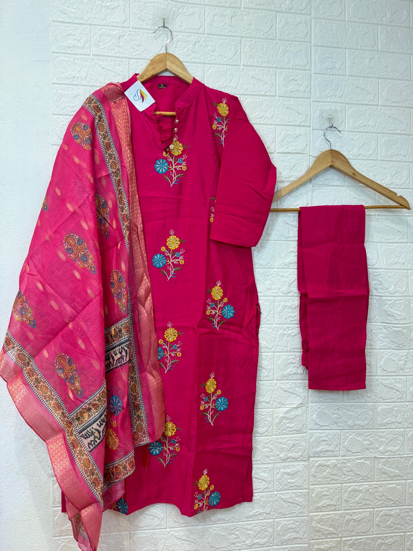 Hit Roman Silk Embroidery Work 3 Piece Set
