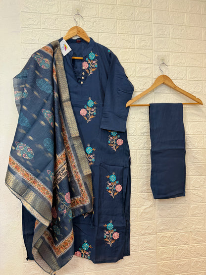 Hit Roman Silk Embroidery Work 3 Piece Set