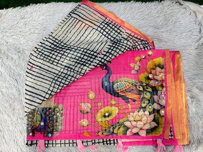 Chanderi Cotton Sarees With Blouses