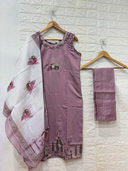 Elephant Theme Roman Silk 3 Piece Set
