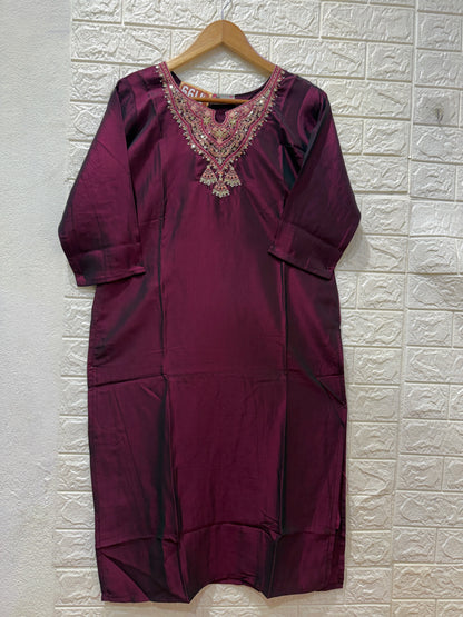 Rangeela Silk Hand Work Straight Tops
