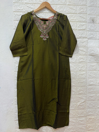 Rangeela Silk Hand Work Straight Tops