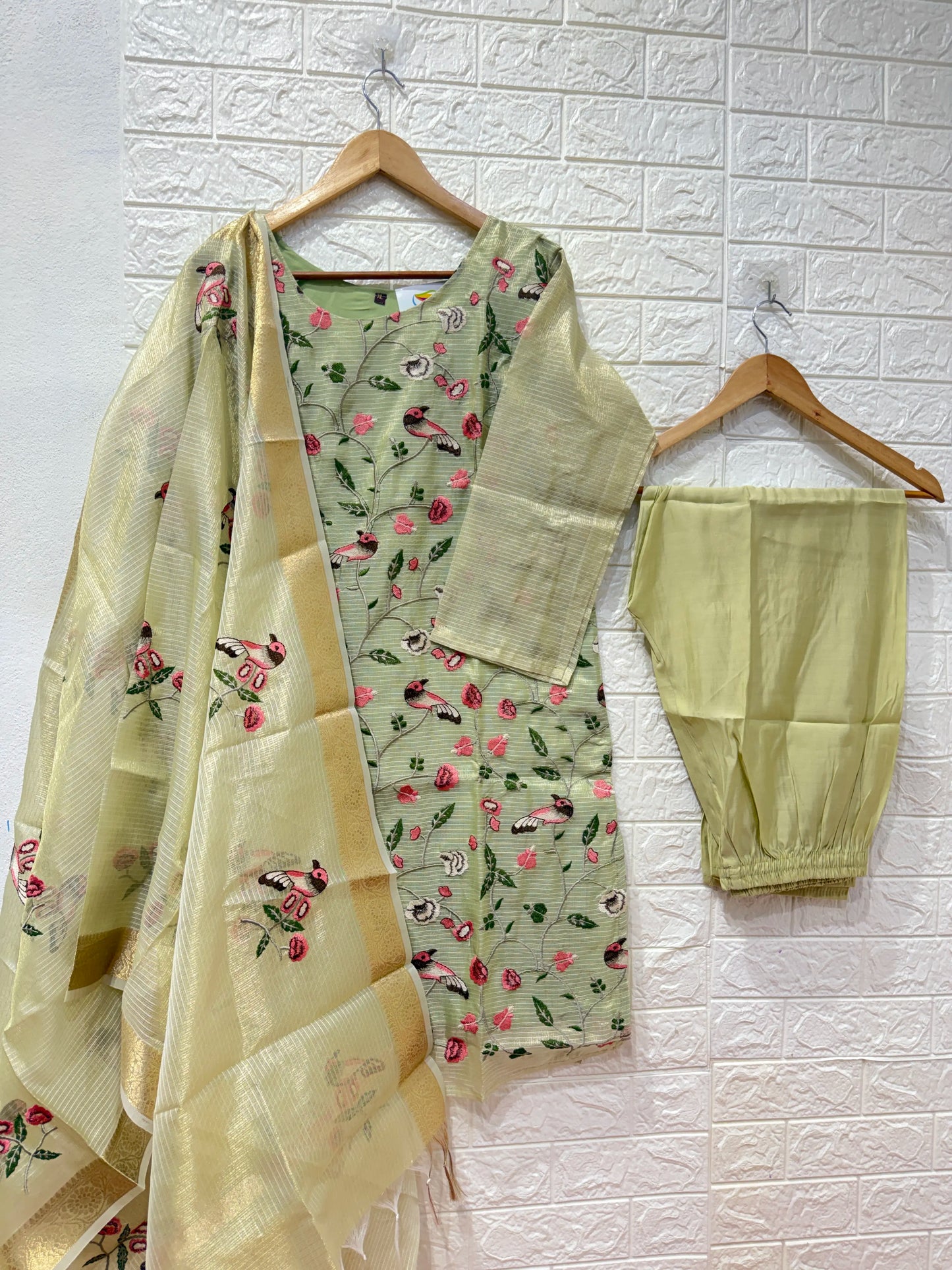 Kota Shimmer Embroidery Multi Thread Work 3 Piece Set