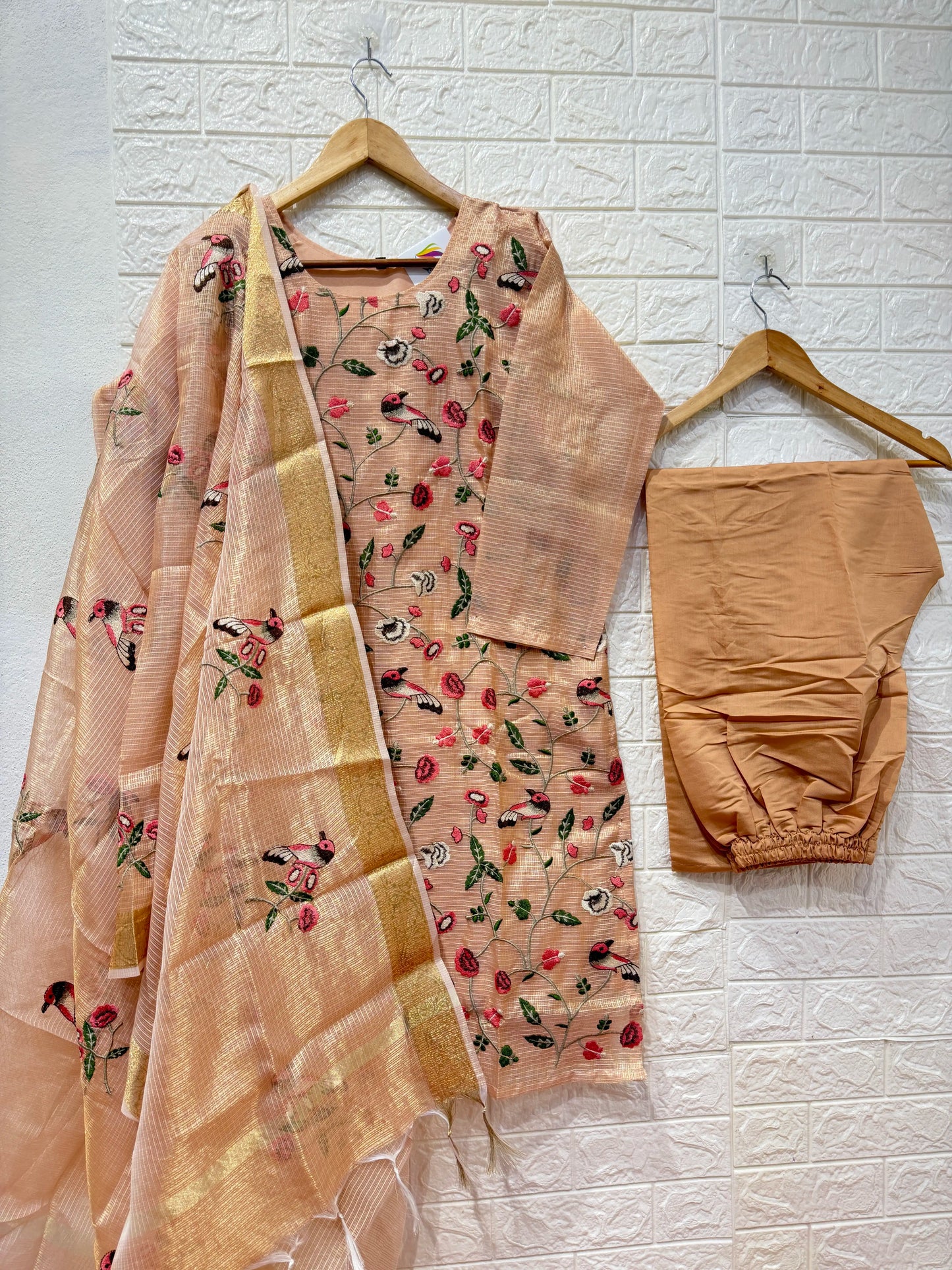 Kota Shimmer Embroidery Multi Thread Work 3 Piece Set