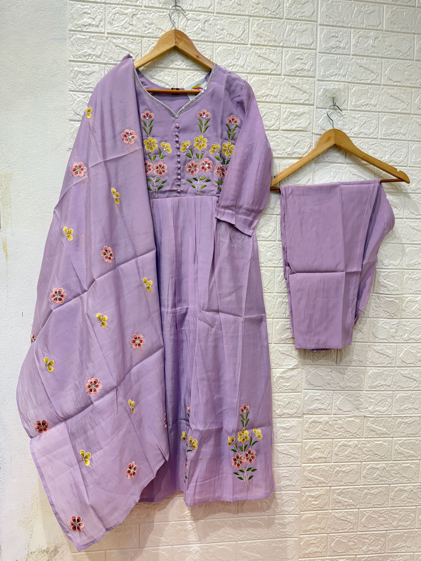 Mul Chanderi PartyWear 3 Piece Set