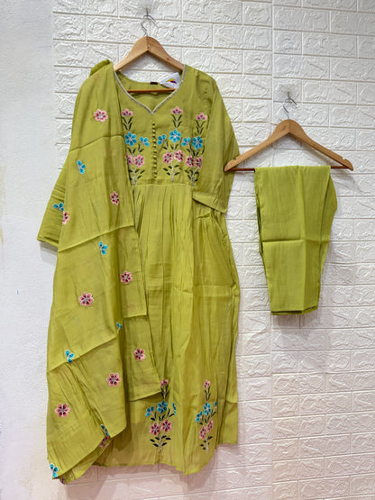 Mul Chanderi PartyWear 3 Piece Set