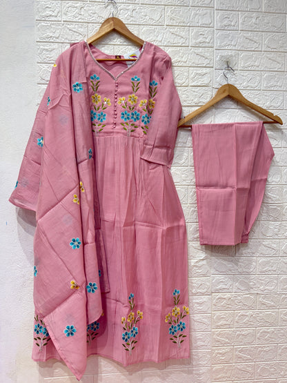Mul Chanderi PartyWear 3 Piece Set