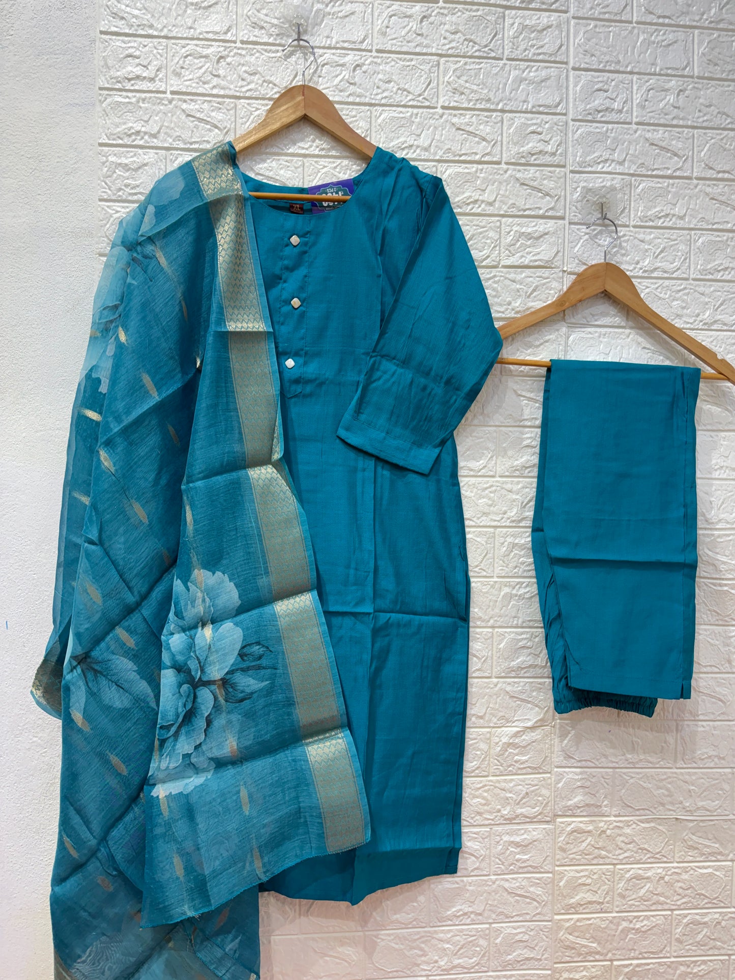 Vatican 3 Piece Set With Organza Dupatta