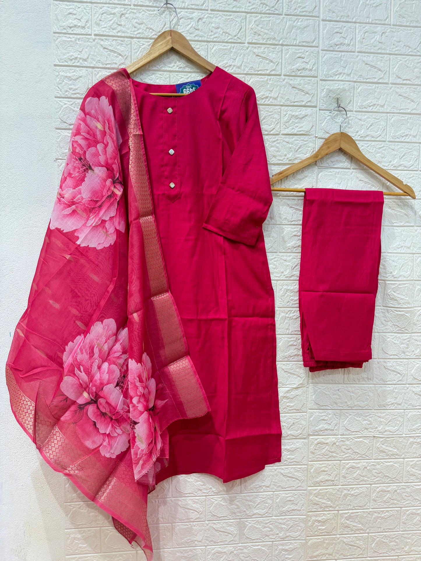 Vatican 3 Piece Set With Organza Dupatta