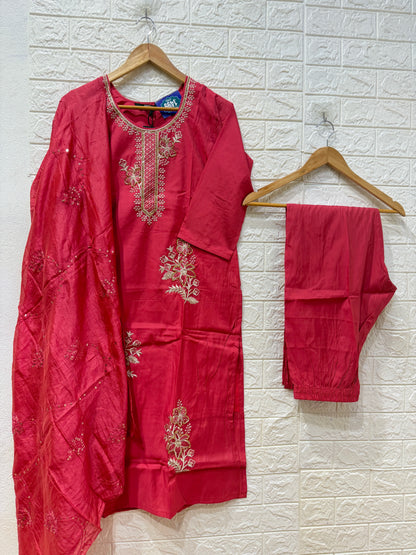 Roman Kolkata Hand Work 3 Piece Set Rakshabandhan Special
