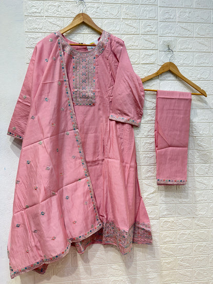 PartyWear Roman Silk Classic Design 3 Piece Set