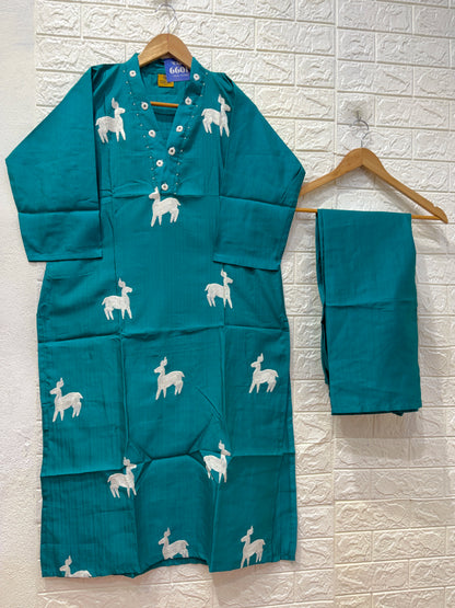 Deer Vatican Embroidery Cord Set