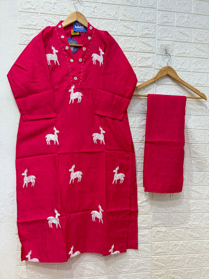 Deer Vatican Embroidery Cord Set