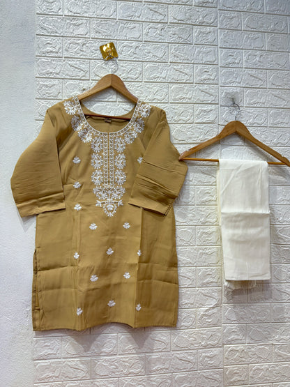 Ice Cream Roman Silk Embroidery Work Cord Set