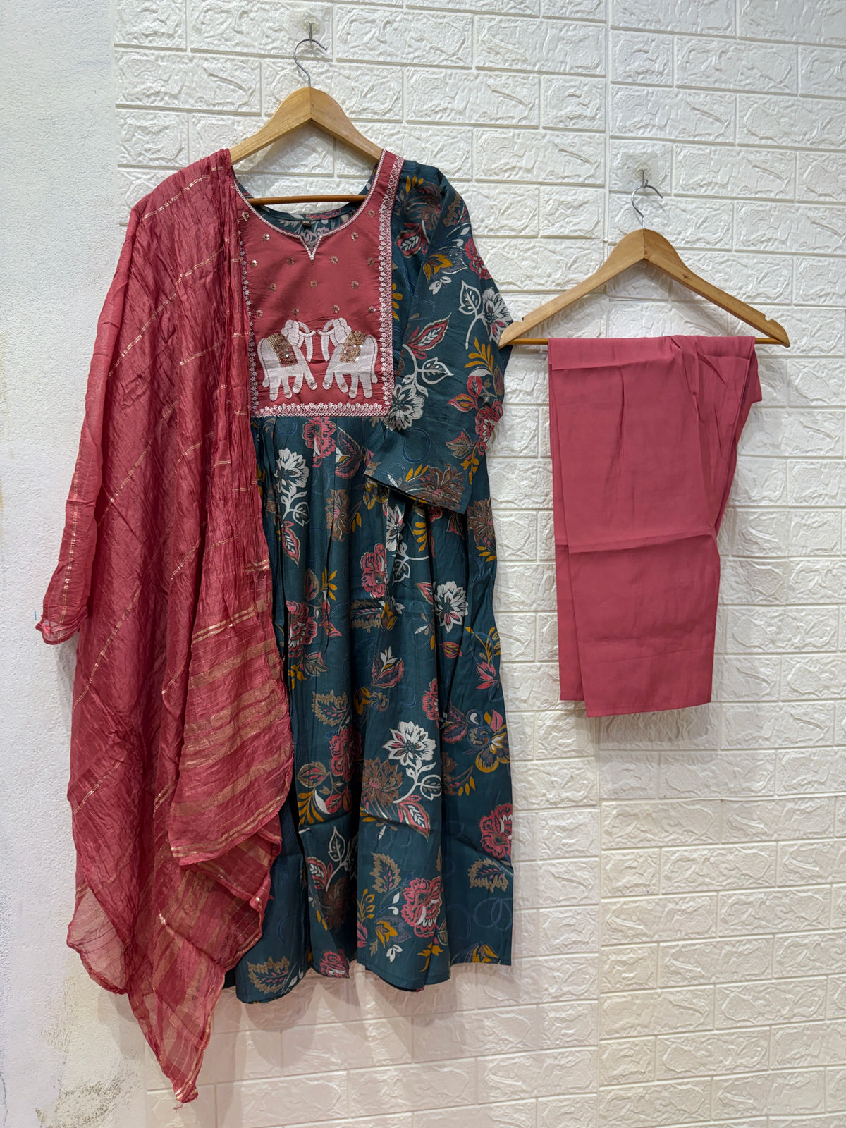 FESTIVE SPECIAL UMBRELLA VATICAN EMBROIDERY WORK 3 PIECE SET
