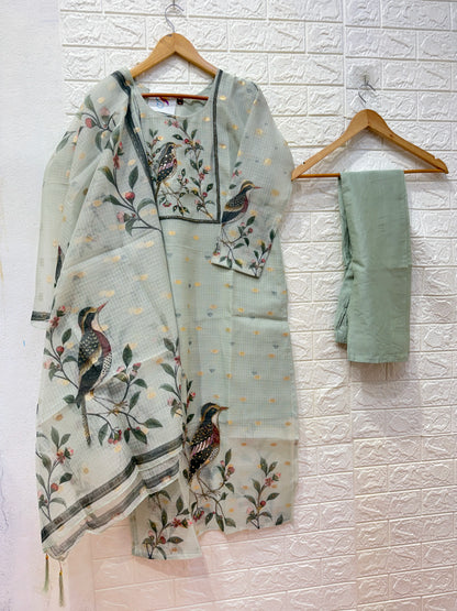 HandWork Kota Digital Print & Damans HandWork 3 Piece Set