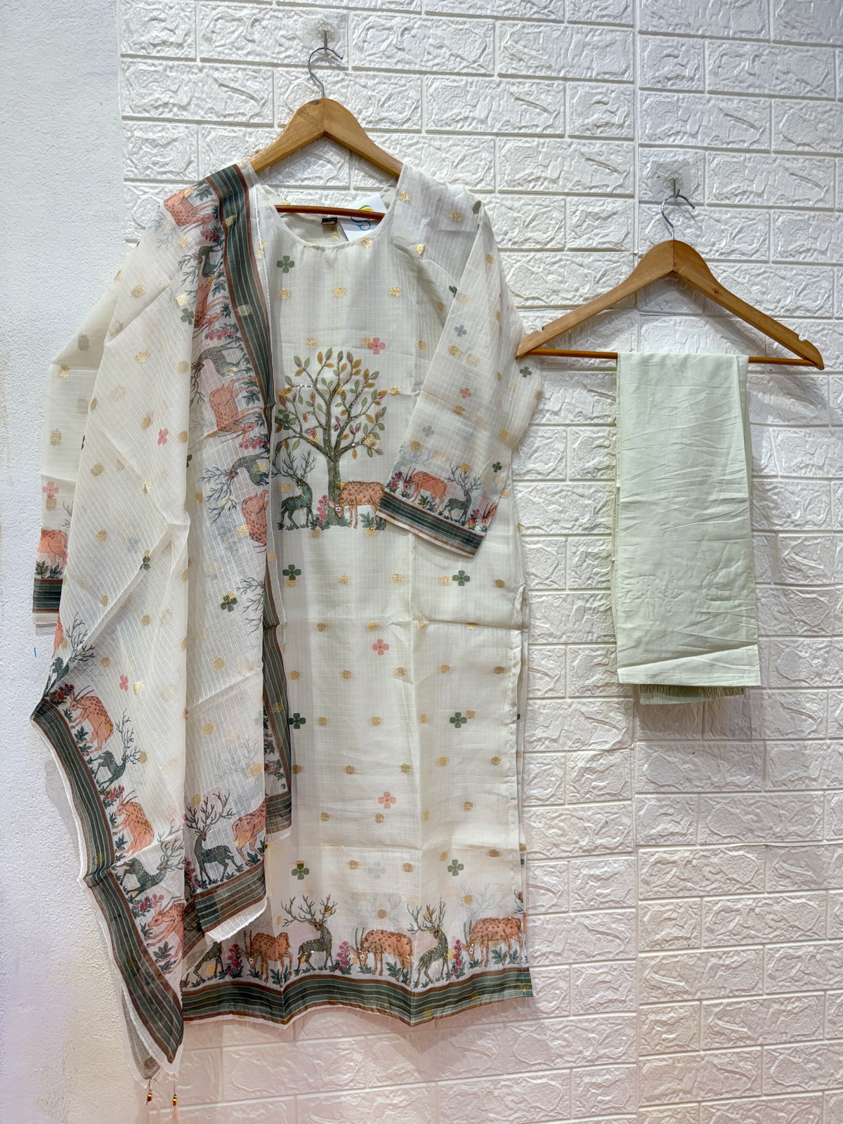 HandWork Kota Digital Print & Damans HandWork 3 Piece Set