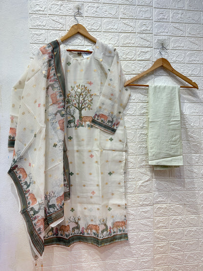 HandWork Kota Digital Print & Damans HandWork 3 Piece Set