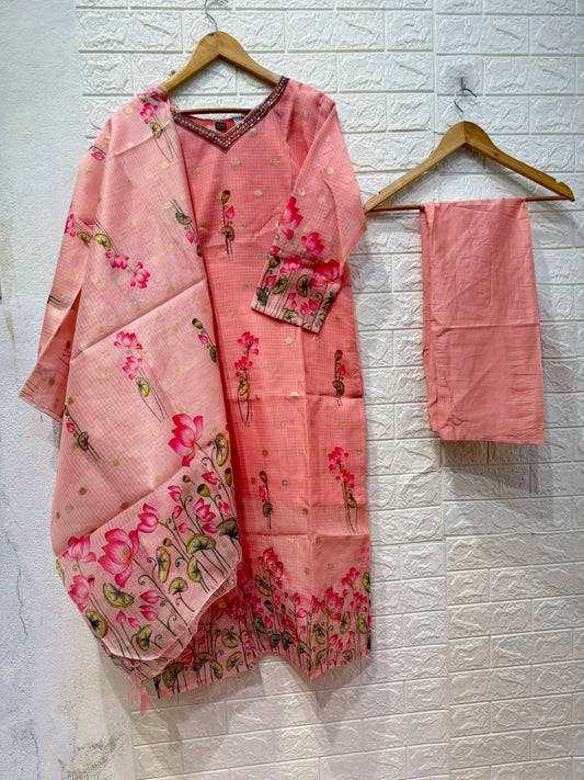 HandWork Kota Digital Print & Damans HandWork 3 Piece Set