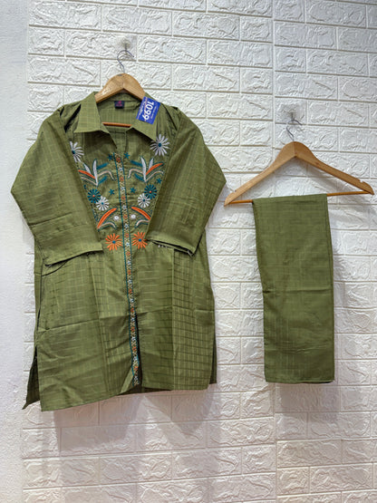 Embose Partywear Embroidery Work Cord Set